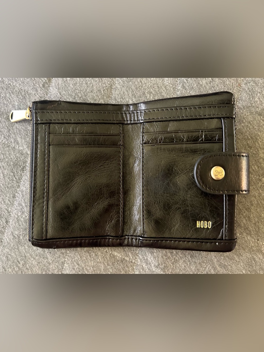 HOBO Ray Black Leather Bi-fold Wallet Excellent Condition Orig$115 - Picture 6 of 9